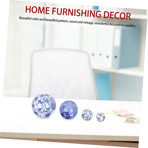 4pcs Floating Ceramic Balls Decorative Porcelain Orbs for Fish Tank Home Ornament and Pool Decor Hand-Painted Pattern
