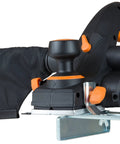 Efficient 3-1/4 inch hand planer with a 6 Amp motor delivers fast, precise planing for doors, trim, and cabinetry, producing smooth surfaces