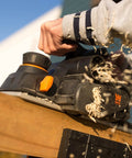 Powerful 8-Amp hand planer delivers smooth, precise cuts with a 4-3/8 inch cutterhead, 32,000 CPM, and depth adjustment from 0 to 1/8 inch, plus dual dust ports for a cleaner workspace while flattening boards and trimming doors.