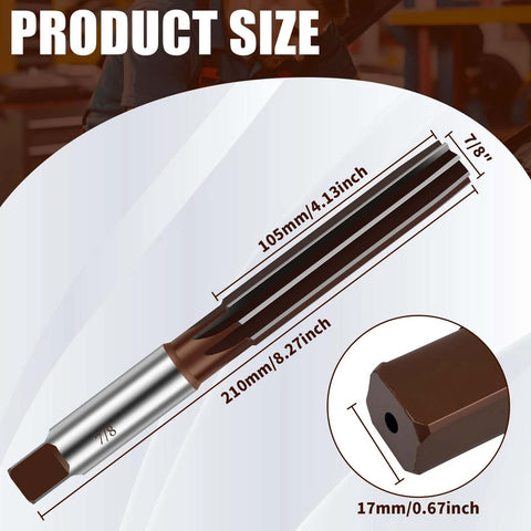 Hand Reamer Go To Seven Eighths Inch To One Inch Alloy Tool Steel H8 With Eight Straight Flutes For Metal And Wood Hole Reaming