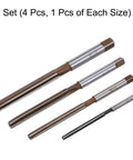 Four Piece Hand Reamer Set Includes Sizes One Eighth Inch Three Sixteenths Inch One Quarter Inch And Five Sixteenths Inch In H8 Tolerance