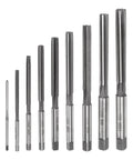 Hand reamer set, 9 pcs, 2–10 mm, alloy steel, straight-flute bits for metal and wood hole reaming