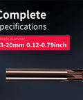 Blade specifications of Hand Reamer Set For Metal H8 Precision Straight Slot Reamers 4mm 6mm 8mm 10mm 12mm 5 Piece DRINYOUNG Kit