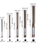 Hand Reamer Set Pro Grade 4mm 6mm 8mm 10mm 12mm H7 Alloy Steel With Straight Flutes For Precise Hole Reaming In Metal And Wood Projects Great For Finishing Cylinders And Bore Holes Uxcell