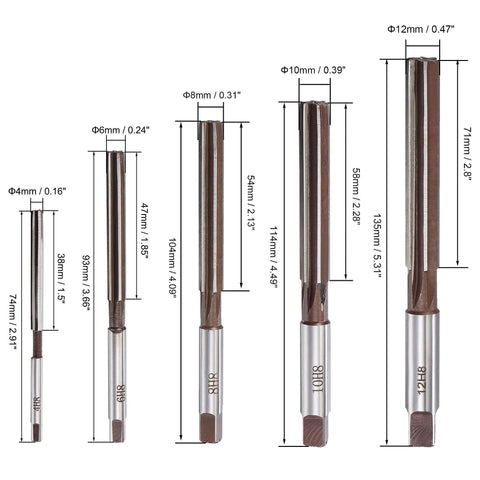 Pro Grade Hand Reamer Set For Metalworking 4mm 6mm 8mm 10mm 12mm H8 Accuracy Alloy Tool Steel 6 Flutes Straight Shank