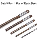 Hand Reamer Set Pro Grade 4mm 6mm 8mm 10mm 12mm H7 Alloy Steel With Straight Flutes For Precise Hole Reaming In Metal And Wood Projects Great For Finishing Cylinders And Bore Holes Uxcell