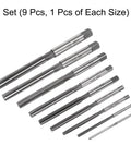 9-Piece Hand Reamer Set For Metal And Wood 2mm To 10mm H8 Tolerance With Straight Flutes Alloy Steel Cutting Tools uxcell