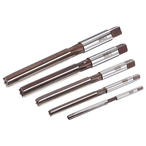 Pro Grade Hand Reamer Set For Metalworking 4mm 6mm 8mm 10mm 12mm H8 Accuracy Alloy Tool Steel 6 Flutes Straight Shank Reamers For Finishing Cylinders General Purpose 5 Pieces uxcell displayed in size order