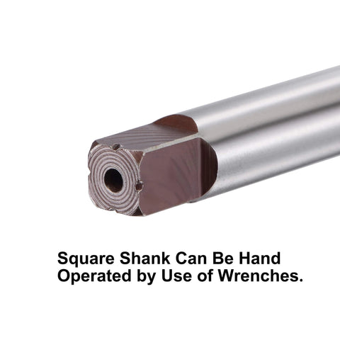 Close-up of Hand Reamers Set H8 Accuracy Alloy Tool Steel 6 Flutes Straight Shank Milling Cutter Tool 10pcs square shank end