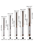 9 Piece Hand Reamer Set For Metal And Wood, H8 Tolerance, Metric Alloy Steel Reamers With Straight Flutes, 3mm to 8mm sizes shown