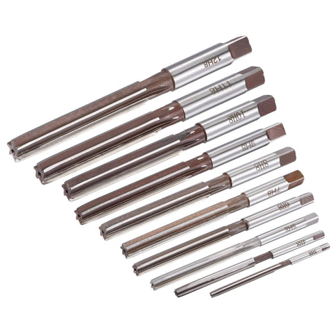 Hand Reamers Set H8 Accuracy Alloy Tool Steel 6 Flutes Straight Shank Milling Cutter Tool 10pcs visible in various sizes