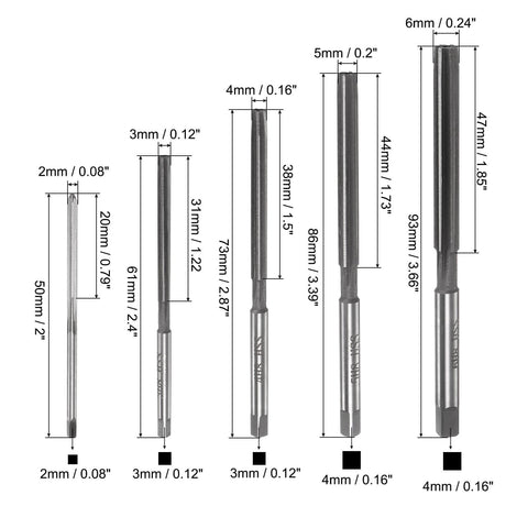 9-Piece Hand Reamer Set For Metal And Wood 2mm To 10mm H8 Tolerance With Straight Flutes Alloy Steel Cutting Tools close-up view