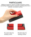 Hand Sanding Blocks Set For Auto Body And Woodworking 25 Pcs Grit 120 To 3000 showing beveled edge for corners