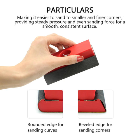 Hand Sanding Blocks Set For Auto Body And Woodworking 25 Pcs Grit 120 To 3000 showing beveled edge for corners