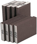 Eight Pack Hand Sanding Block Set Grits 60 80 120 220 for Wood Metal Drywall, showing front view of eight assorted grit blocks.