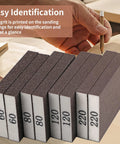 Eight Pack Hand Sanding Block Set Grits 60 80 120 220 For Wood Metal Drywall with grit printed for easy identification