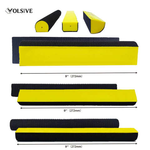 9-inch blocks from 7 Piece Hand Sanding Block Set With Interchangeable Pads For Auto Body Polishing, side view