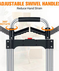 Adjustable swivel handles on 380 LB Capacity Folding Hand Truck Heavy Duty Foldable Dolly Cart with Wheels for easier maneuvering.