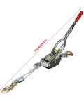 Heavy Duty Wire Rope Puller With Double Hook Lifting Tool Mini Tightener 4T, shown with 75cm length measurement.