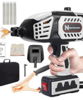 Portable 110V Handheld Welder With IGBT Inverter, 20-150A Range, kit including arc welder gun, welding rods, gloves, cap, and case.