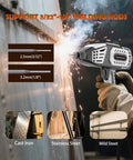 Pro Grade 120 Amp Portable Welder With IGBT Inverter demonstrating welding on metal surface with handheld arc welder gun, supports 3/32 inch rods