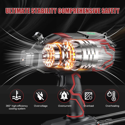 Upgraded Handheld Welder With LED Display Portable IGBT Inverter showcasing cooling system and safety features