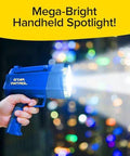 As Seen On TV Mega Bright Rechargeable Spotlight With 10 Modes And Turbo Boost Up To 100 Percent handheld use at night
