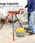 Portable Handheld Oiler Bucket And Oil Gun Kit 4.55L One Gallon With 4.59ft Long Hose for pipe threader lubrication in use