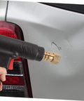 Handheld Auto Body Welder For Plastic Welding And Car Bumper Repair being used on a car bumper to demonstrate repair capability