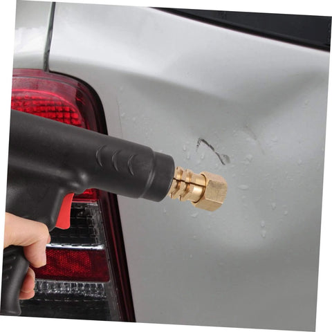 Handheld Auto Body Welder For Plastic Welding And Car Bumper Repair being used on a car bumper to demonstrate repair capability