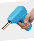 Hand holding a blue DIY Dope Hot Stapler Plastic Welding Kit With Staples for Fast Easy And Reliable Plastic Repair