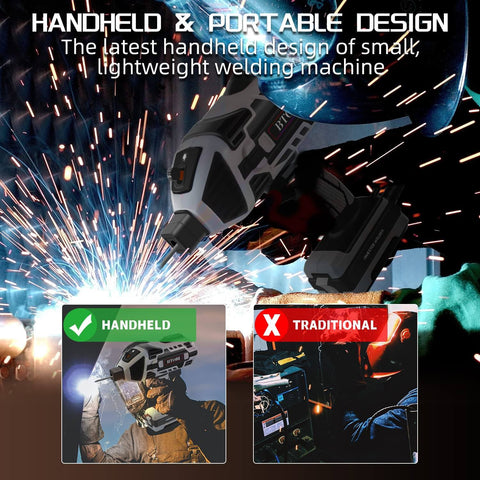 Portable 110V ARC Stick Welder With IGBT Inverter showcasing handheld and portable design for DIY home repair and metalworking.