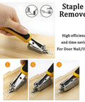 4-Piece Upholstery Staple Remover Tool Set With End-Cutting Pliers, Nail Remover, V-Nail Puller And U-Nail Puller in use