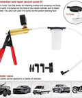Hand Held Vacuum Pump Tester Kit For Automotive Testing Vacuum Gauges And Brake Bleeder with adapters and gauge displayed