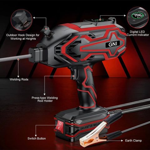 Upgraded Handheld Welder With LED Display Portable IGBT Inverter Stick Welder 110V, welding rods, LED current indicator, press-type holder