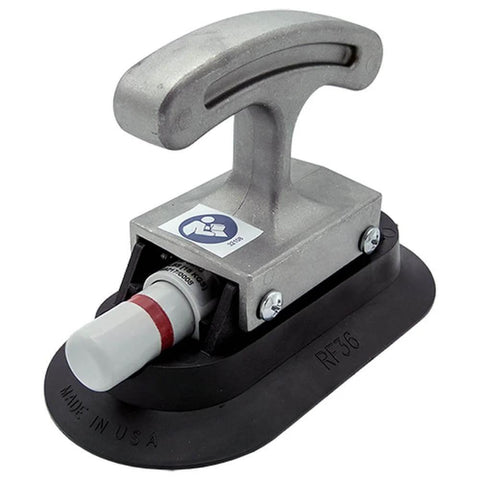 Handi Grip Vacuum Cup 3 By 6 Inch Heavy Duty Vacuum Cup with ergonomic hand grip in workshop setting RF36HG Style