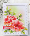 Handmade greeting card with watercolor flowers and message, Heart Hole Rectangular Metal Die Cuts For DIY Scrapbooking And Card Making, Rhombus Hole Background Cutting Dies Stencils.