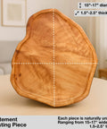 16 inch handmade root wood lazy susan turntable front view, rustic wooden rotating serving platter for dining tables.