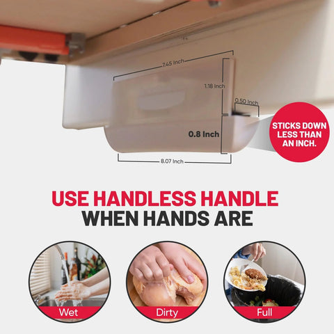 Hands Free Foot Pull Handle For Garbage Drawers And Bins Touchless Opener For Cabinets dimensions and usage examples