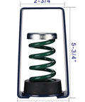 Hanger Mount Vibration Isolator Spring Type for Heavy Duty Vibration Dampening with 300 To 400 Pound Capacity Green Isolator Height Five And Three Quarters Inches Width Three And One Quarter Inches Deflection Point Seven Five To One Inches