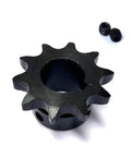 Hardened 10 Tooth Roller Chain Sprocket For 1/2 Inch Pitch B Type With 3/4 Inch Bore 0.187 Inch Keyway And Dual Setscrews At 90 Degrees