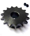 Beefy Hardened 15 Tooth Roller Chain Sprocket B Type for 12.7mm Pitch with 0.187 Inch Keyway, includes two screws, AISI 1045 steel