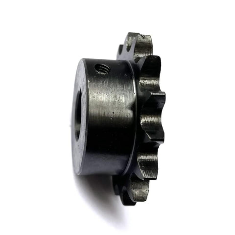 Side view of Beefy Hardened 15 Tooth Roller Chain Sprocket B Type For 12.7mm Pitch With Three Quarter Inch Bore And 0.187 Inch Keyway.