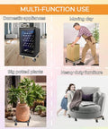 Hardwood furniture moving dolly set of 2 with 15 x 15 inch wood platform used for appliances, plants, and heavy furniture