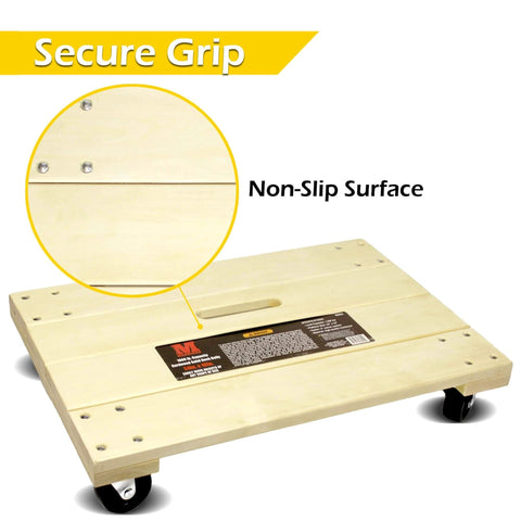 ✝️ 50952 1000 lbs. Capacity 24 in. x 16 in. Hardwood Furniture Moving Dolly with non-slip surface and secure grip, 1-pack