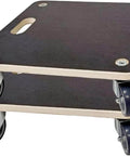 Hardwood furniture moving dolly set of 2 with 15 x 15 inch wood platform and 4 rubber silent swivel wheels, non-slip surface