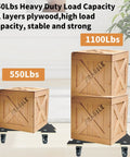 Spliceable Furniture Moving Dolly With 550 Lbs Capacity 2 Packs Four Wheels Heavy Duty Connectable Design under wooden crates.