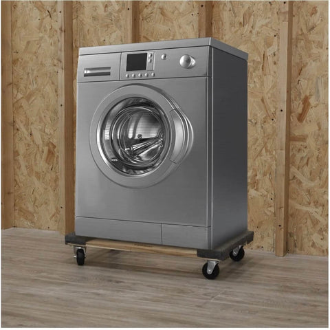 Washing machine on 30 in. x 18 in. Hardwood Furniture Moving Dolly 1,320 lbs. Capacity – 4 Swivel Wheels Heavy-Duty