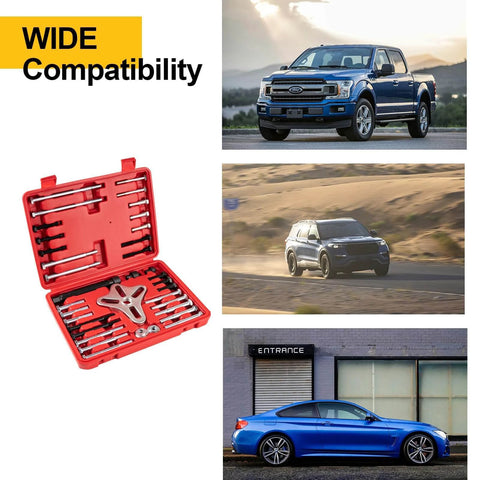 46PCS Harmonic Balancer Puller Set, automotive tool kit with cars and SUVs for power steering wheel pulley puller installation