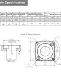 Technical diagram and specifications of Harmonic Gear Drive Reducer Small Strain Wave Gearbox Gearbox 50:1 Rotary Reduction Actuator
